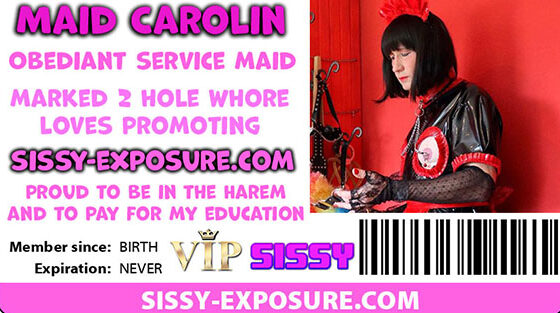 Sissy-exposure.com home for sluts like Maid Carolion